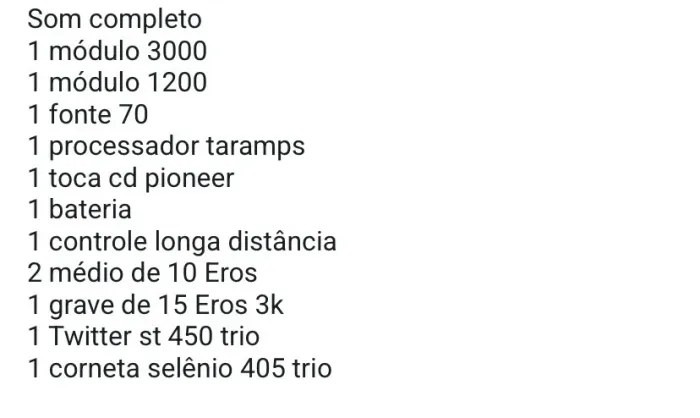 Vendo Peças de som separadamente