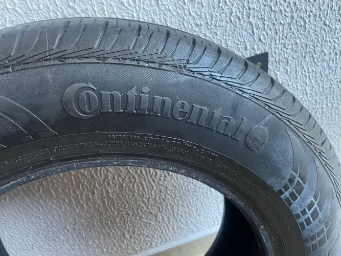 2 Pneus aro 16 continental ContiPro contact meia vida 1pneu já está com 2 manchões