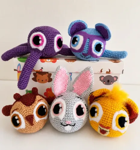 bolofofos amigurumi 5 personagens pronta entrega