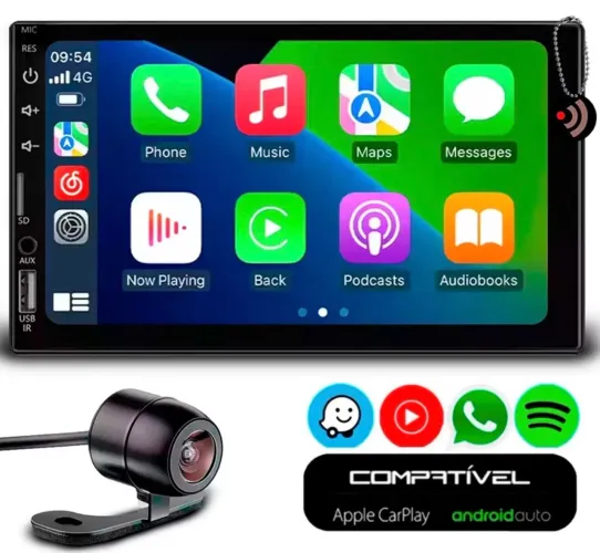 Central multimídia 7 polegadas Android + CarPlay