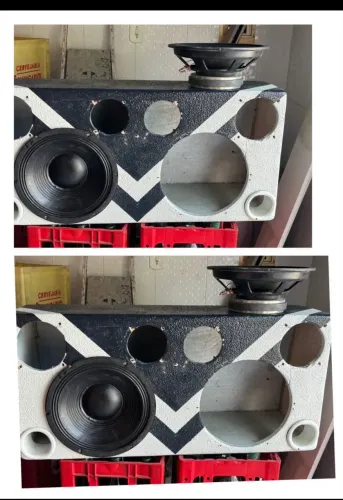 Caixa de Som de Madeira - Completa com 2 Magnum 350, ST Hinor e Corneta D200