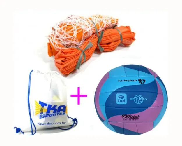 Kit Voleibol 3x1 Lazer Rede Mochila Bola Belifx