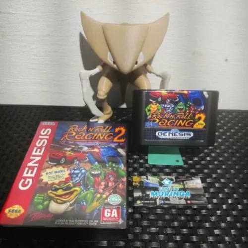 Rock n Roll Racing 2 - Custom - Mega Drive - USA - Nova - Caixa de plástico padrão Sega
