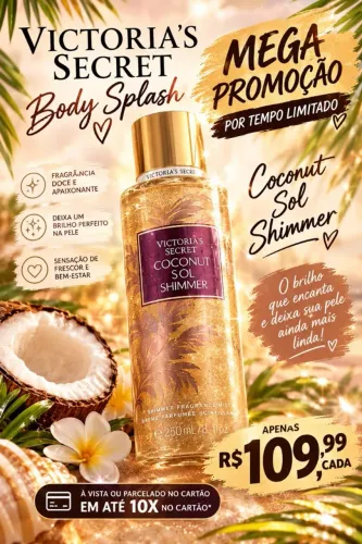 Body Splash Victoria's Secret Coconut Sol Shimmer Original Novo