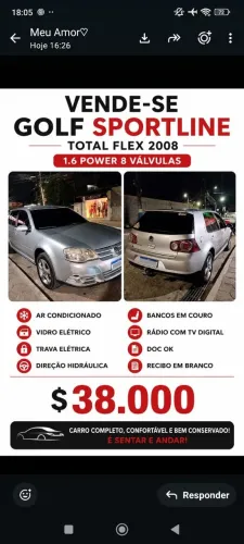 Volkswagen Golf Sportline 1.6 MI Total Flex 8V 4P 2008