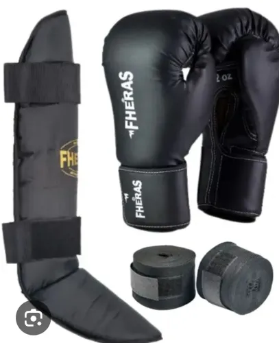 Kit Muay Thai e Boxe Luva, Bandagem e Caneleira ...