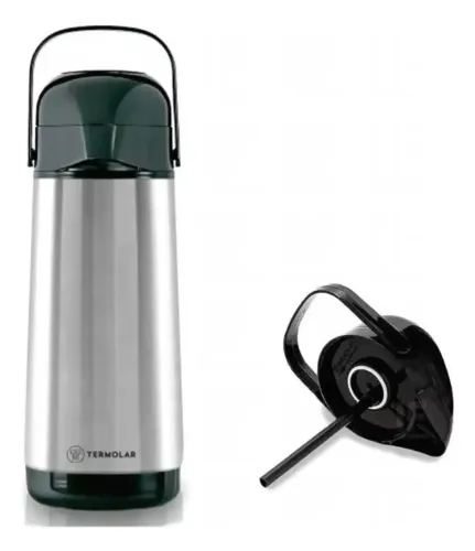 GARRAFA TÉRMICA DE PRESSÃO INOX LUMINA 1,8 LITROS - TERMOLAR