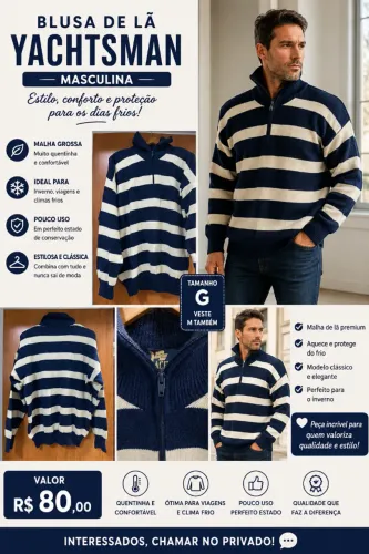 blusa de lã da yacthsman