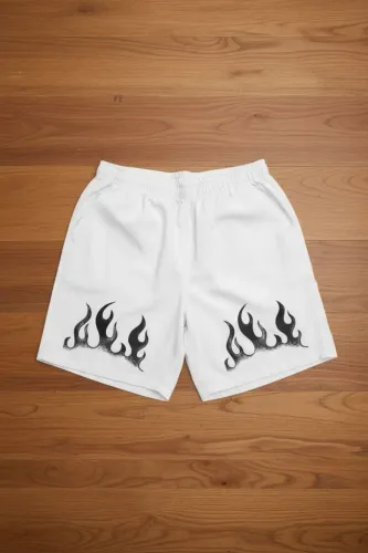 Bermuda short streetwear americana de fogo