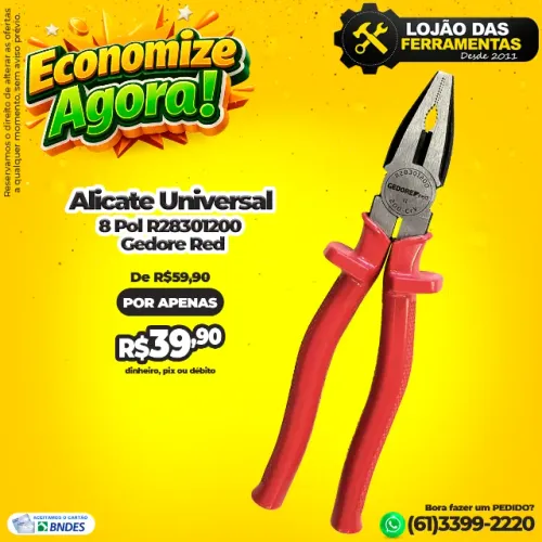 Alicate Universal 8 Pol R28301200 Gedore Red