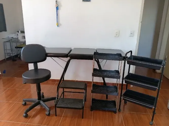 Kit estetica maca escada carrinho mocho
