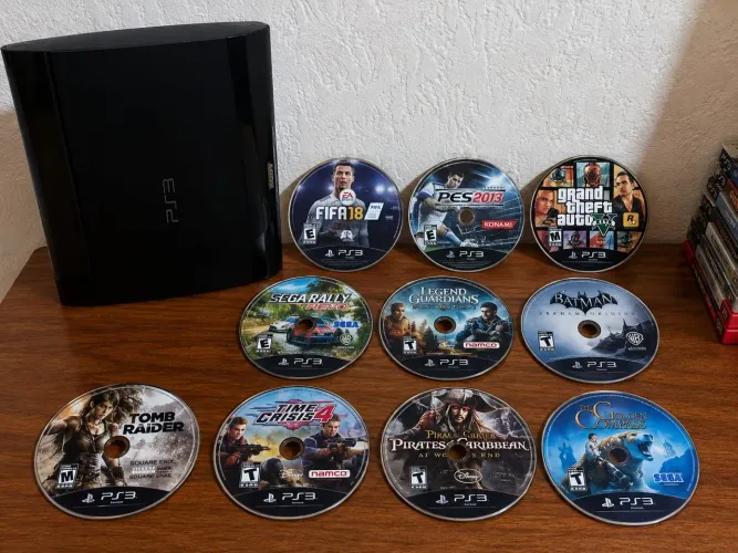 ? PS3 Super Slim + 13 Jogos Originais em Mídia Física | GTA 5, FIFA 18, PES 2013 e Mais!