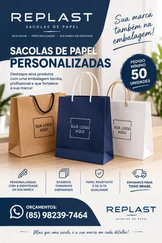 SACOLAS DE PAPEL PERSONALIZADAS COM A SUA LOGO! ?