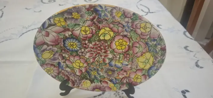 Travessa Floral Chinoiserie Vintage Comprada em Portugal 1993