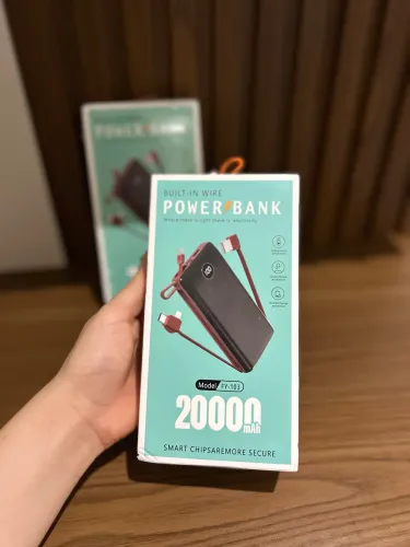 Carregador Portátil Power Bank 20000mAh com Cabos Embutidos - Modelo FY-103