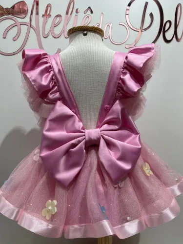 Roupa/romper 2 em 1 jardim encantado 1 ano 