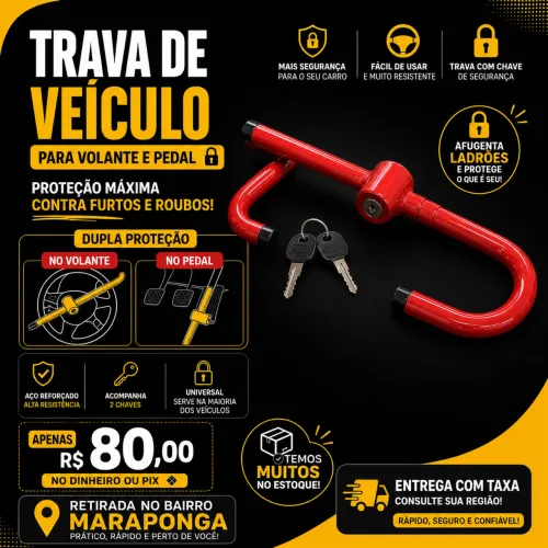 TRAVA VEICULAR | VOLANTE E PEDAL