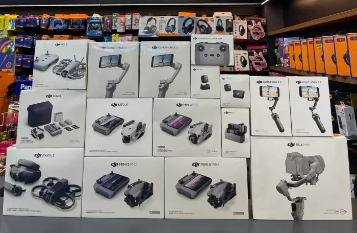 PRODUTOS DA MARCA DJI /DRONES/ESTABILIZADORES/MICROFONES E CONTROLES ?
