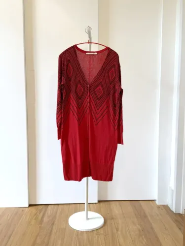 Cardigan Animale estampado vermelho P