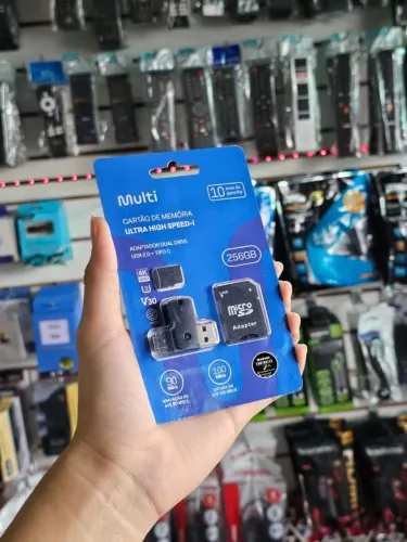 Cartão de memória 256gb + adaptador dual drive 2.0