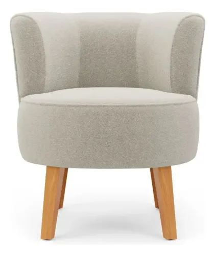 Poltrona Elegante Tecido Boucle Macia Para Sala De Jantar