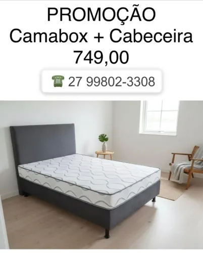 *COLCHOBOX CASAL + CABECEIRA - FRETE GRATIS