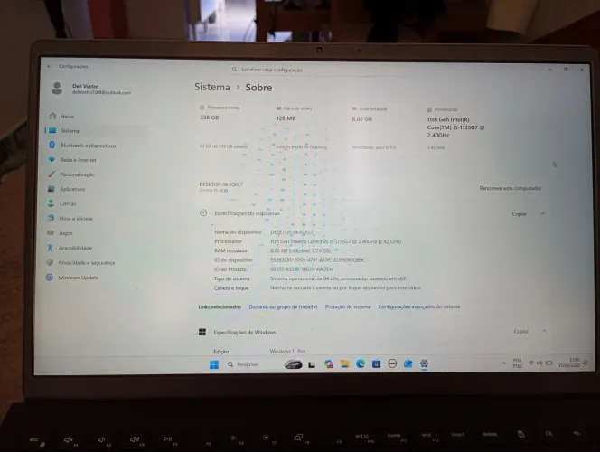 Vendo notebook Dell vostro 15 