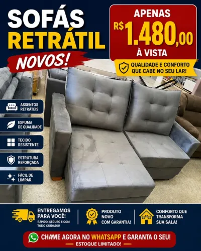 SOFÁS RETRÁTIL NOVOS 