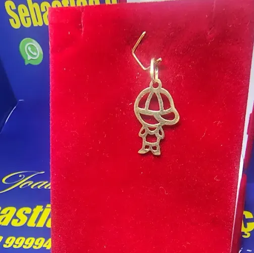 Pingente Boneco Ouro Branco 18 Kilates Peso 0.60 Gramas 20 mm