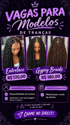Vaga modelo de trança