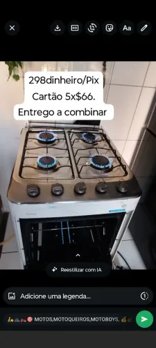 Fogão funcionando com garantia