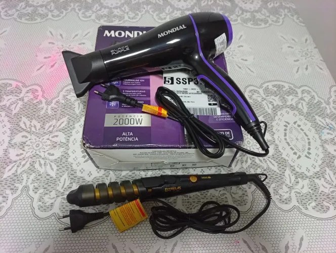 Kit Secador Mondial 2000W + Modelador de Cachos Estrelas
