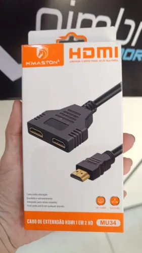 Cabo HDMI Splitter Divisor H'maston 1 Macho Para 2 Fêmea 4K 15cm - Loja COimbra Entregamos