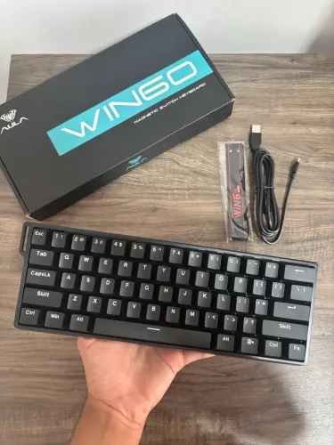 Teclado Magnético AULA WIN60 HE Preto - Hall Effect 8000Hz - NOVO