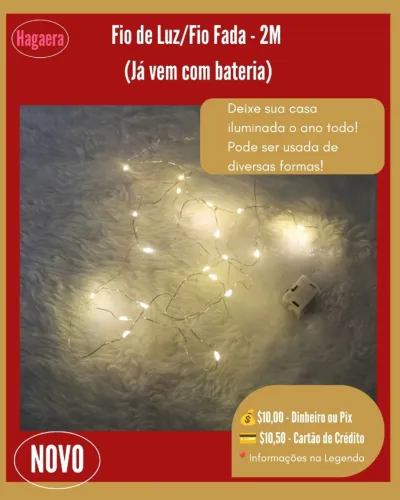 Novos: Fio de Luz - 2M - já vem com a bateria
