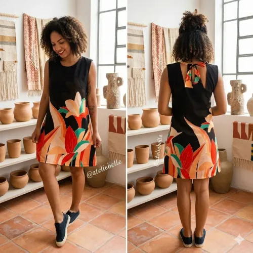 Vestido em tecido tam G