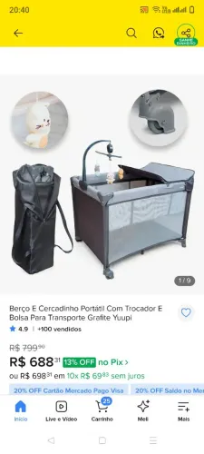 Berço portátil NOVO!!!