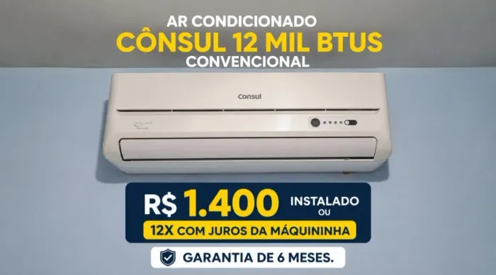 Ar condicionado convencional Cônsul 12 mil btus instalado