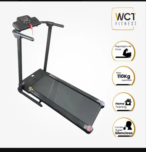 Esteira elétrica ergométrica bivolt ginástica wct fitness preto