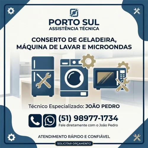 Máquina de lavar, microondas e geladeira