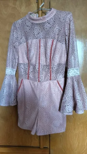 Macacão jeans e outro tecidos rosé 36/38