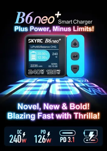 Carregador de Baterias Lipo SkyRC B6 NEO+ Plus 240W