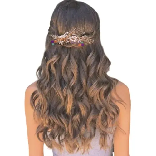 Grinalda Arranjo de Cabelo Grampo de Noiva Daminha Formatura Festa - Modelo Floral Folhas