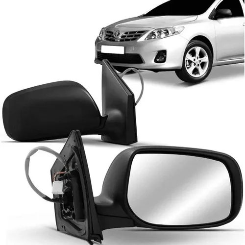 Par Retrovisor Toyota Corolla 2009 à 2014 - Preto - Metagal 