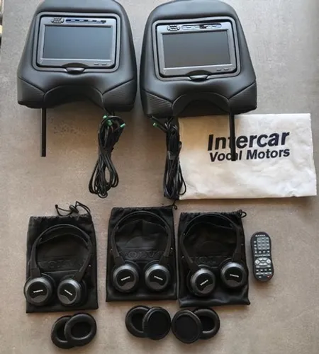 Telas de DVD e TV, completo do encosto de cabeça e rack original volvo, novo e originais