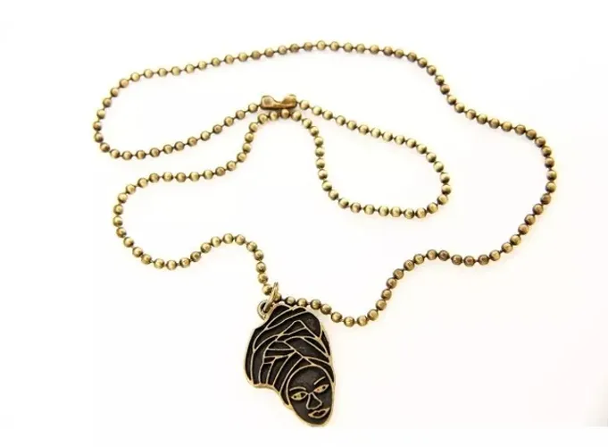 Colar Mulher Africana Ouro Velho