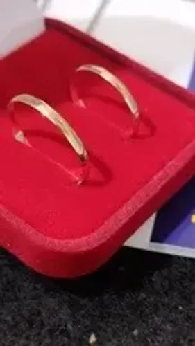 Par Casal Alianças Ouro 18 Kilates Namoro, Noivado Casamento 2 Gramas 2 ,5 mm