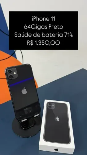 iPhone 11 / 64GB / Preto / Saúde de bateria 71% Semi novo | Loja Fisica em RP