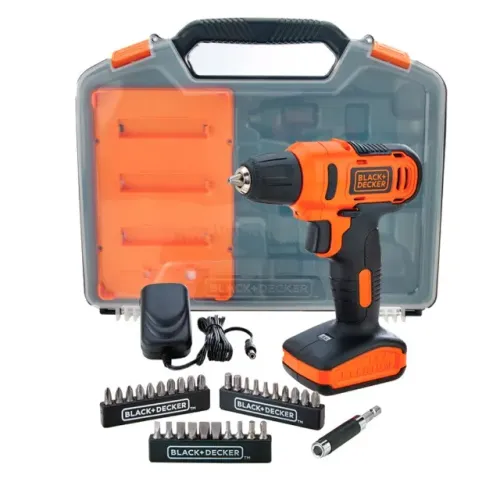 Parafusadeira/Furadeira 3/8'' Bateria 12V Li-Ion com Maleta e 31 Acessórios Black+Decker