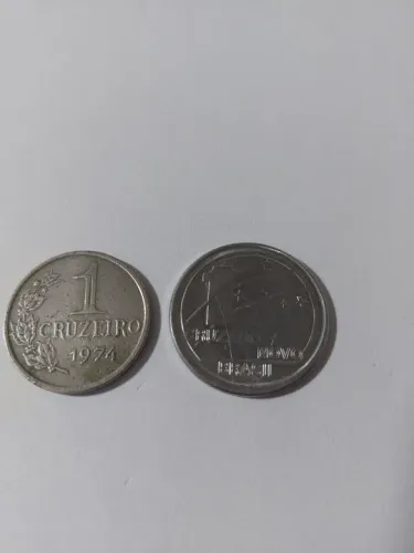 Moeda 1 cruzado novo 1989 + 1 cruzeiro 1974 de brinde